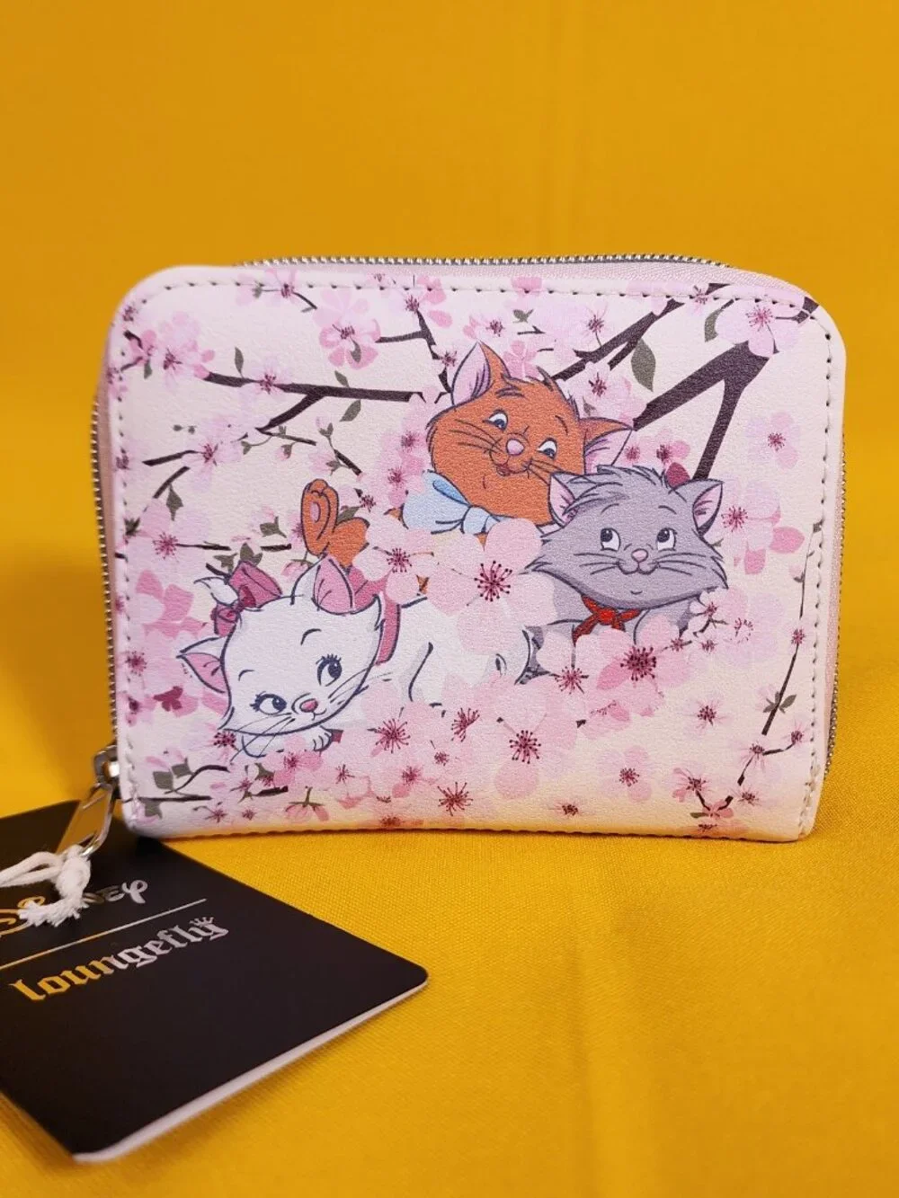 Loungefly Disney The Aristocats Kittens Cherry Blossom Marie Zip Wallet NEW